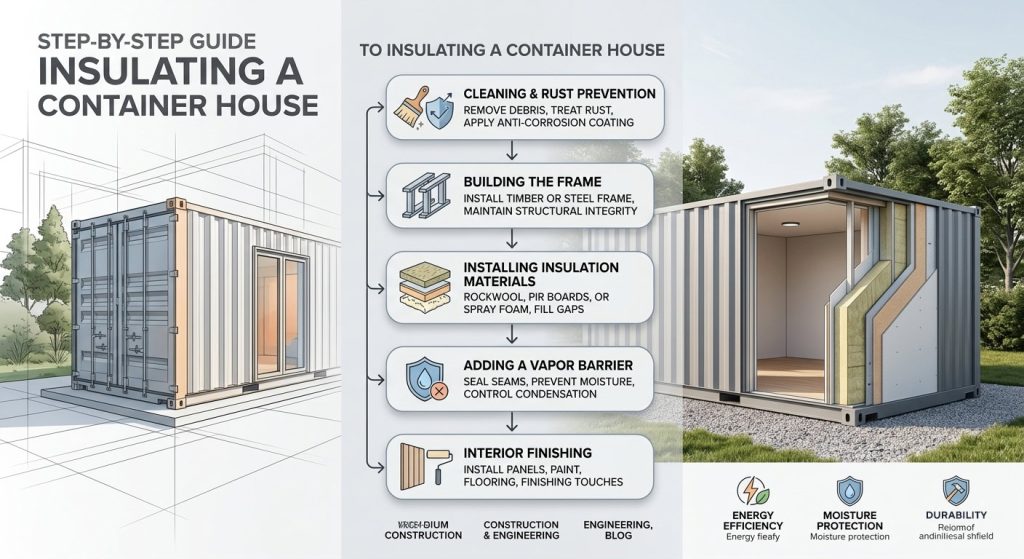 INSULATING A CONTAINER HOUSE