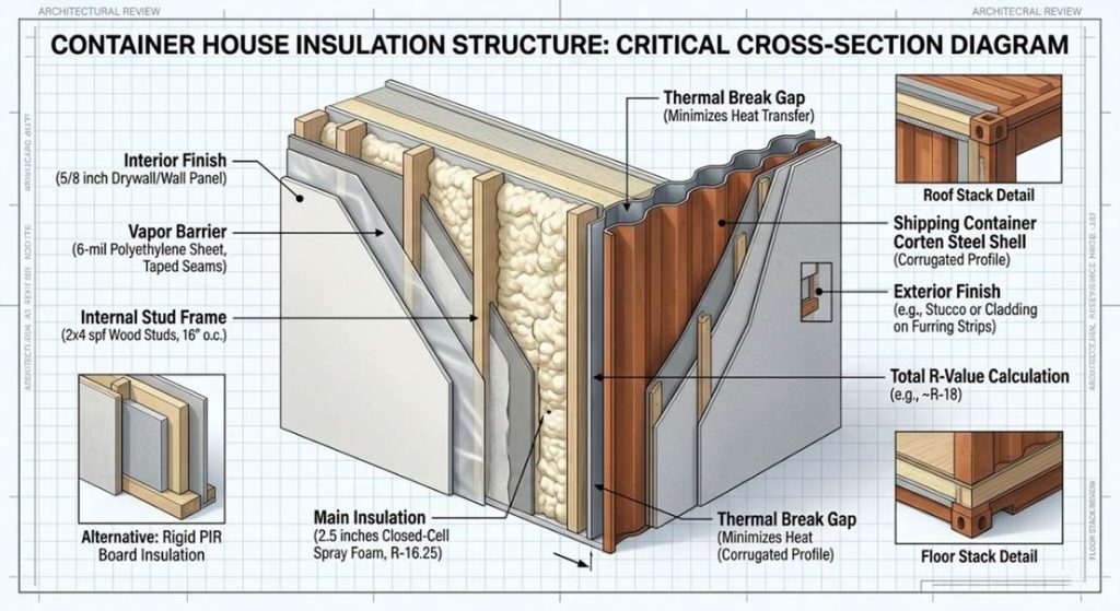 CONTAINER HOUSE INSULATION STRUCTURE