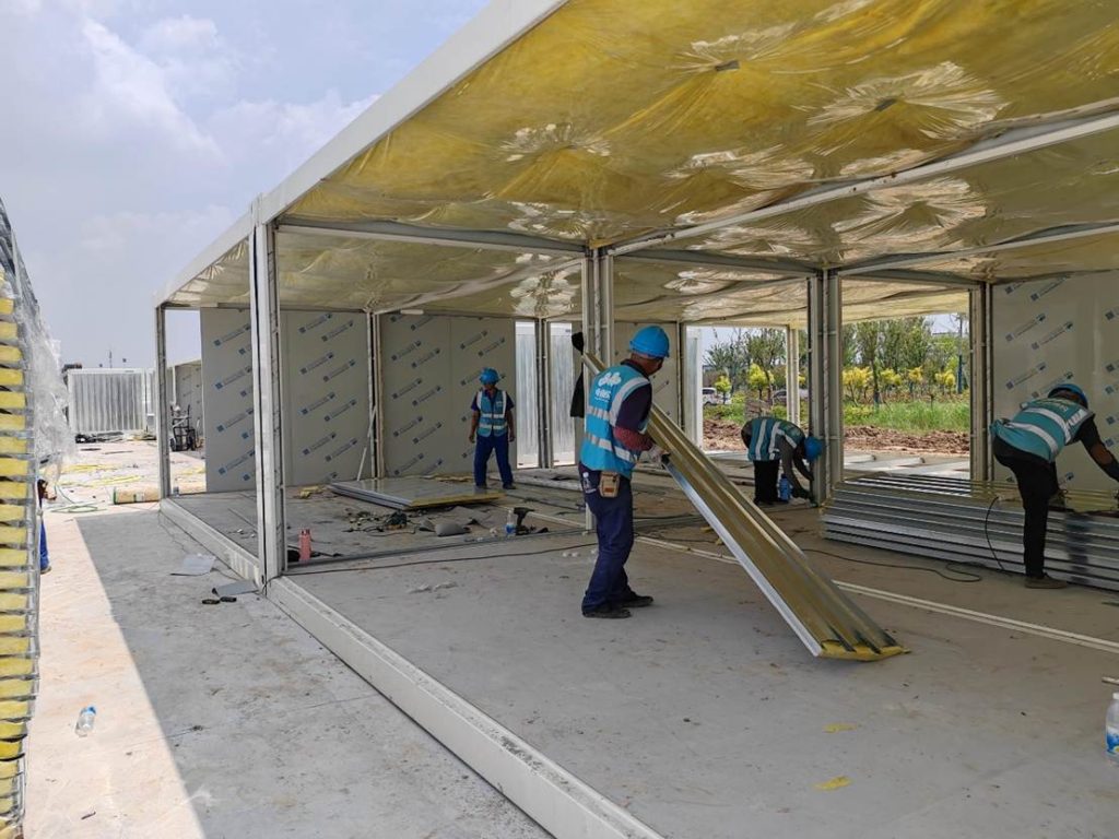 flat pack prefab home constructed