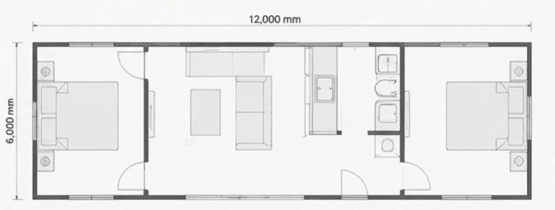 Cape Town two-bedroom container home